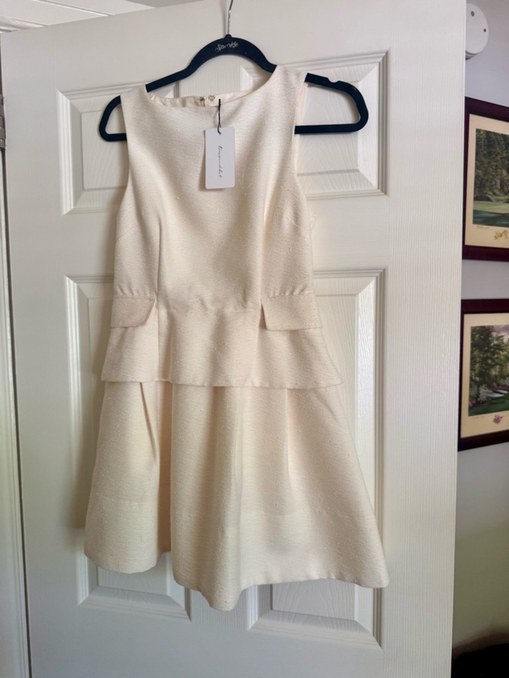 Line & Dot Cream Mini Dress - Picture 3 of 4